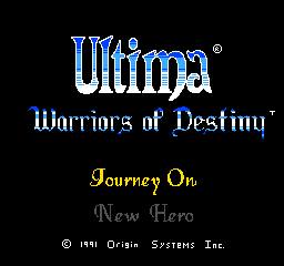 Ultima - warriors of destiny